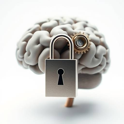 Imagen conceptual que representa la propiedad intelectual, mostrando un cerebro con engranajes y un candado, simbolizando la protección de las ideas.